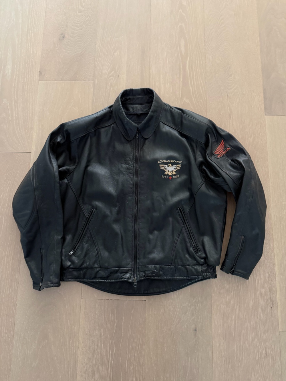 Honda vintage Gold Wing Black Leather Riding Jacket
